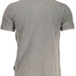 Gray Cotton Men Polo Shirt