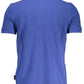 Blue Cotton Men Polo Shirt