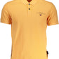 Orange Cotton Men Polo Shirt