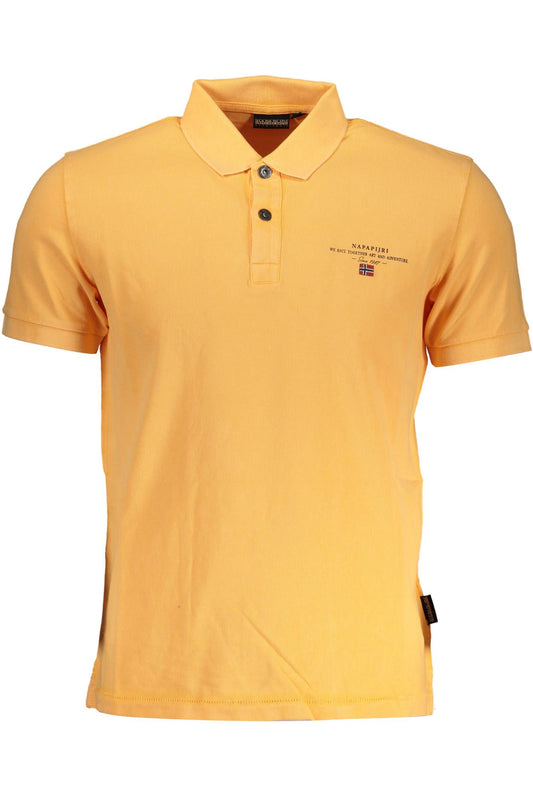 Orange Cotton Men Polo Shirt
