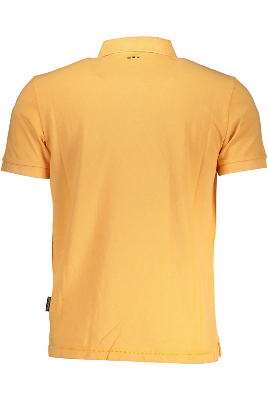 Orange Cotton Men Polo Shirt