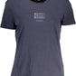 Blue Cotton Women T-Shirt