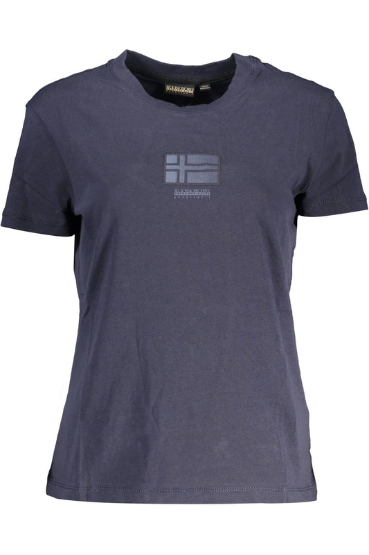Blue Cotton Women T-Shirt