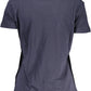 Blue Cotton Women T-Shirt