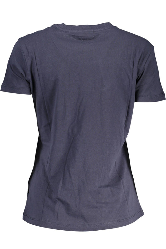 Blue Cotton Women T-Shirt