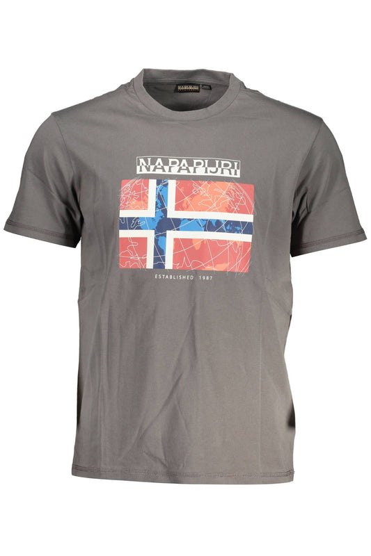 Gray Cotton Men T-Shirt