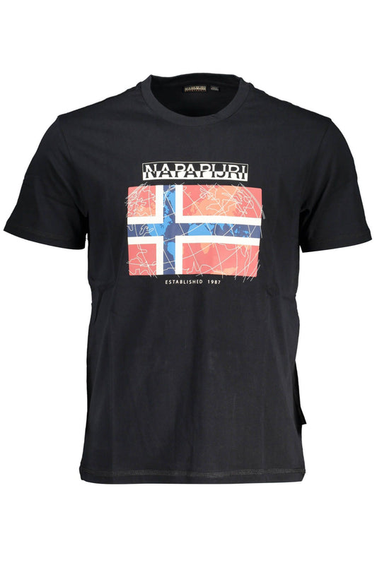 Black Cotton Men T-Shirt