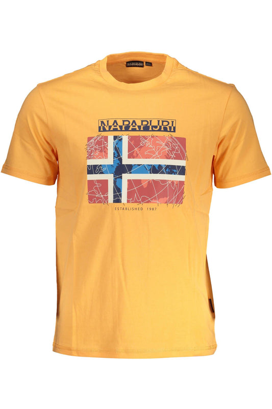 Orange Cotton Men T-Shirt