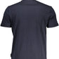 Blue Cotton Men T-Shirt