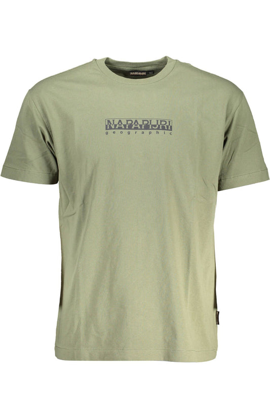 Green Cotton Men T-Shirt