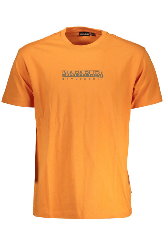 Orange Cotton Men T-Shirt