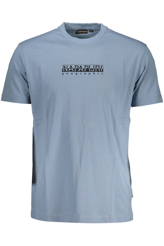 Light Blue Cotton Men T-Shirt