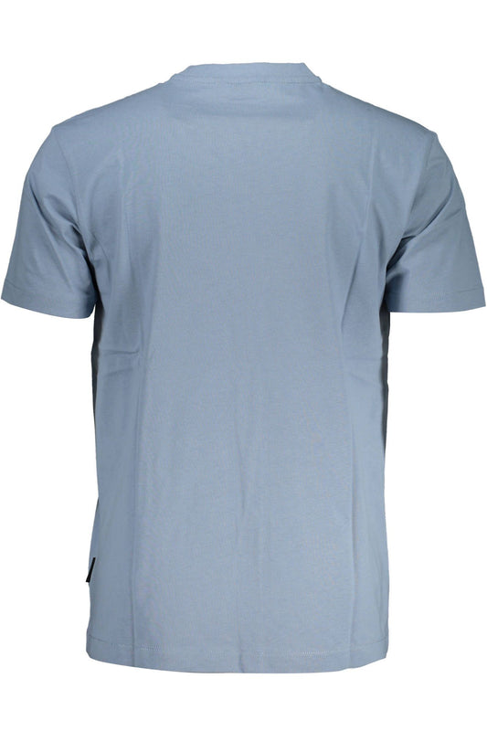 Light Blue Cotton Men T-Shirt