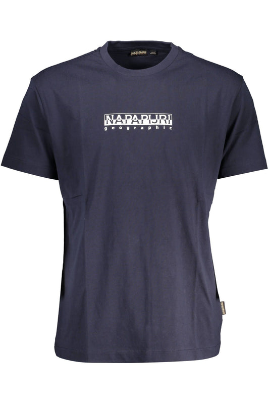 Blue Cotton Men T-Shirt
