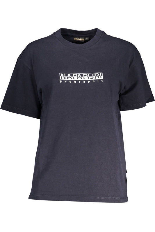 Blue Cotton Women T-Shirt