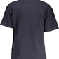 Blue Cotton Women T-Shirt
