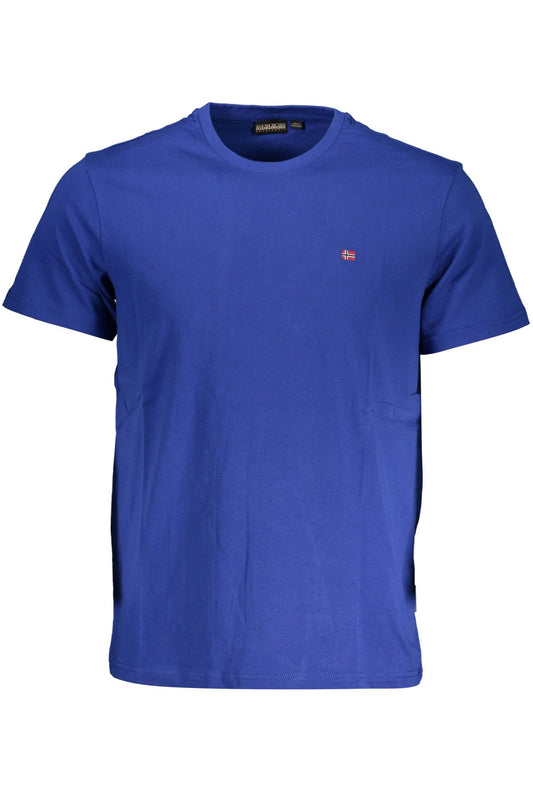 Blue Cotton Men T-Shirt
