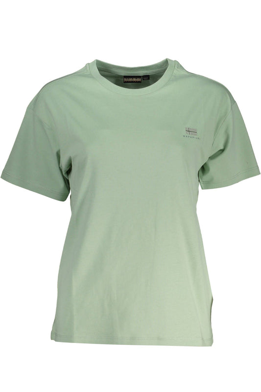Green Cotton Women T-Shirt