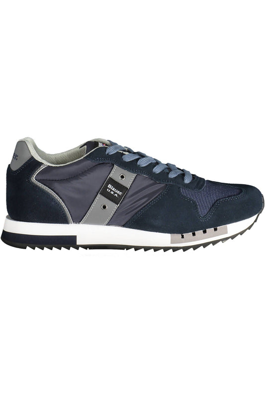 Blue Polyester Men Sneaker