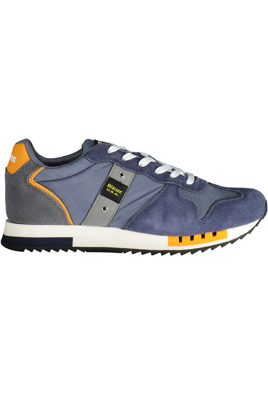 Blue Polyester Men Sneaker