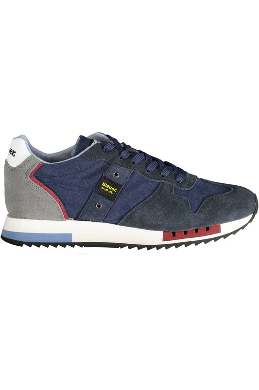 Blue Polyester Men Sneaker