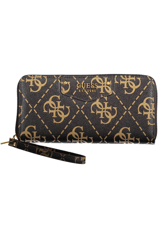 Brown Polyurethane Women Wallet