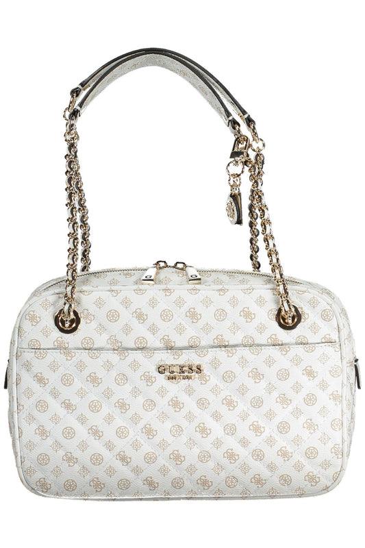 White Polyurethane Women Handbag