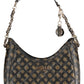 Brown Polyurethane Women Handbag