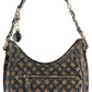 Brown Polyurethane Women Handbag