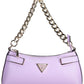 Purple Polyurethane Women Handbag