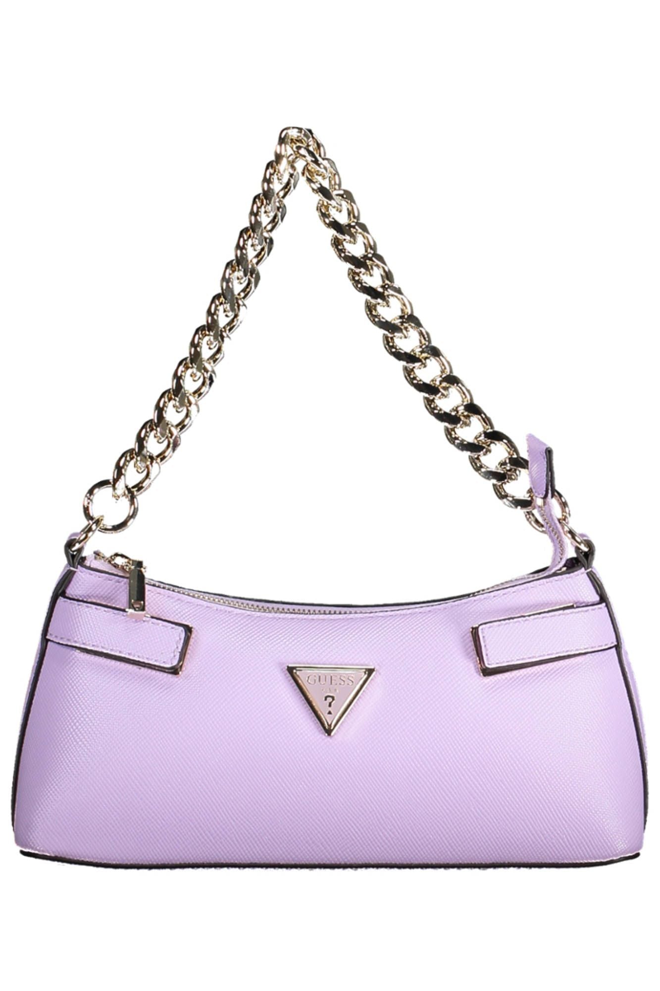 Purple Polyurethane Women Handbag