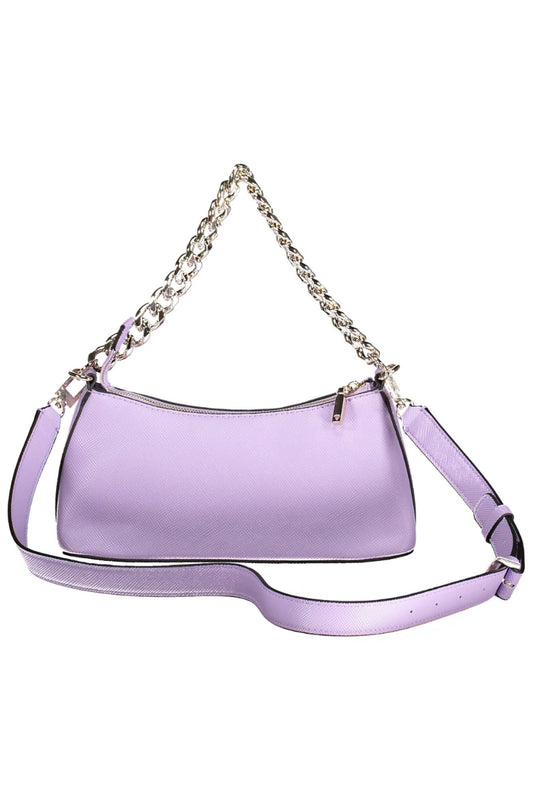Purple Polyurethane Women Handbag