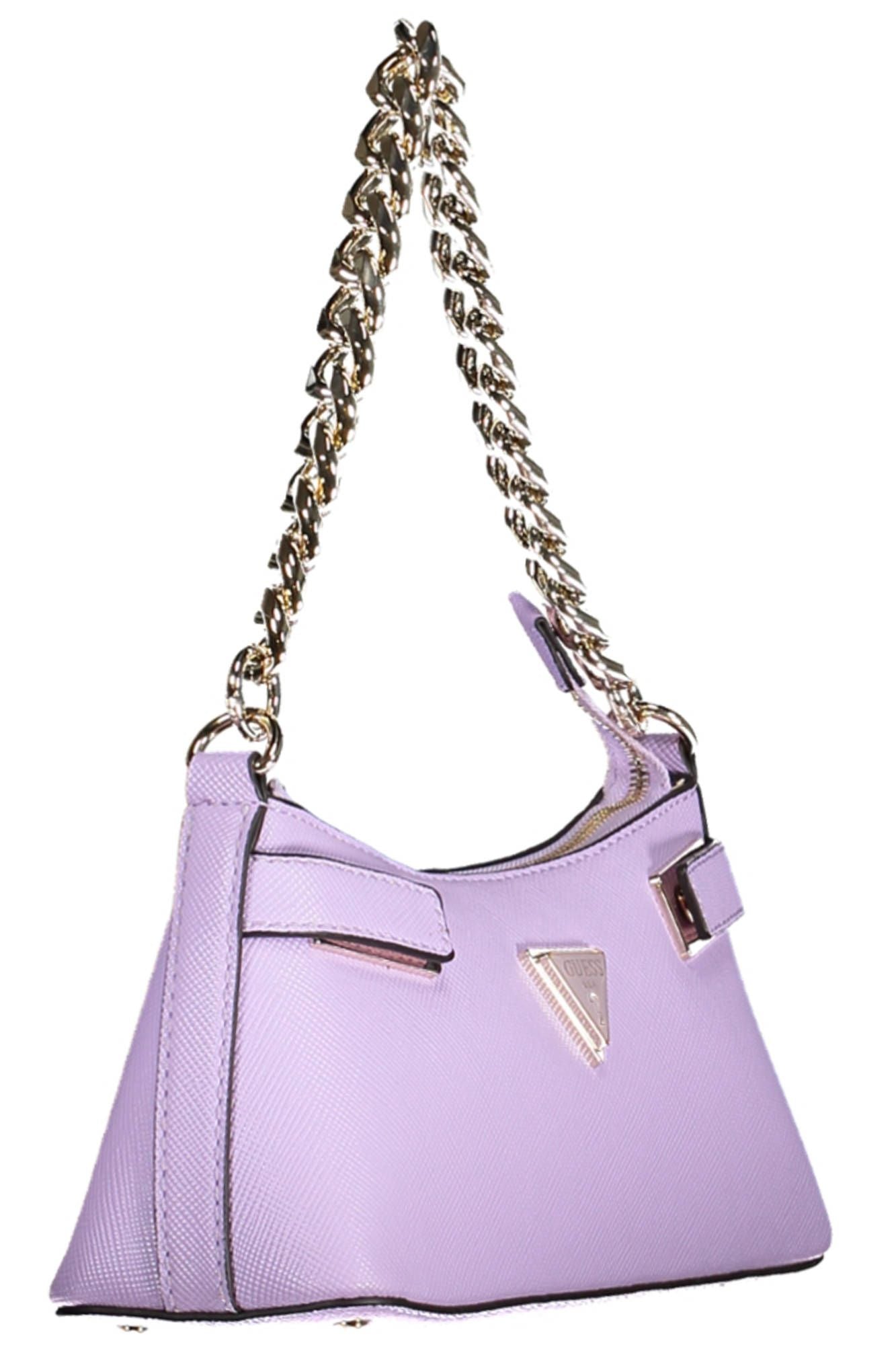 Purple Polyurethane Women Handbag