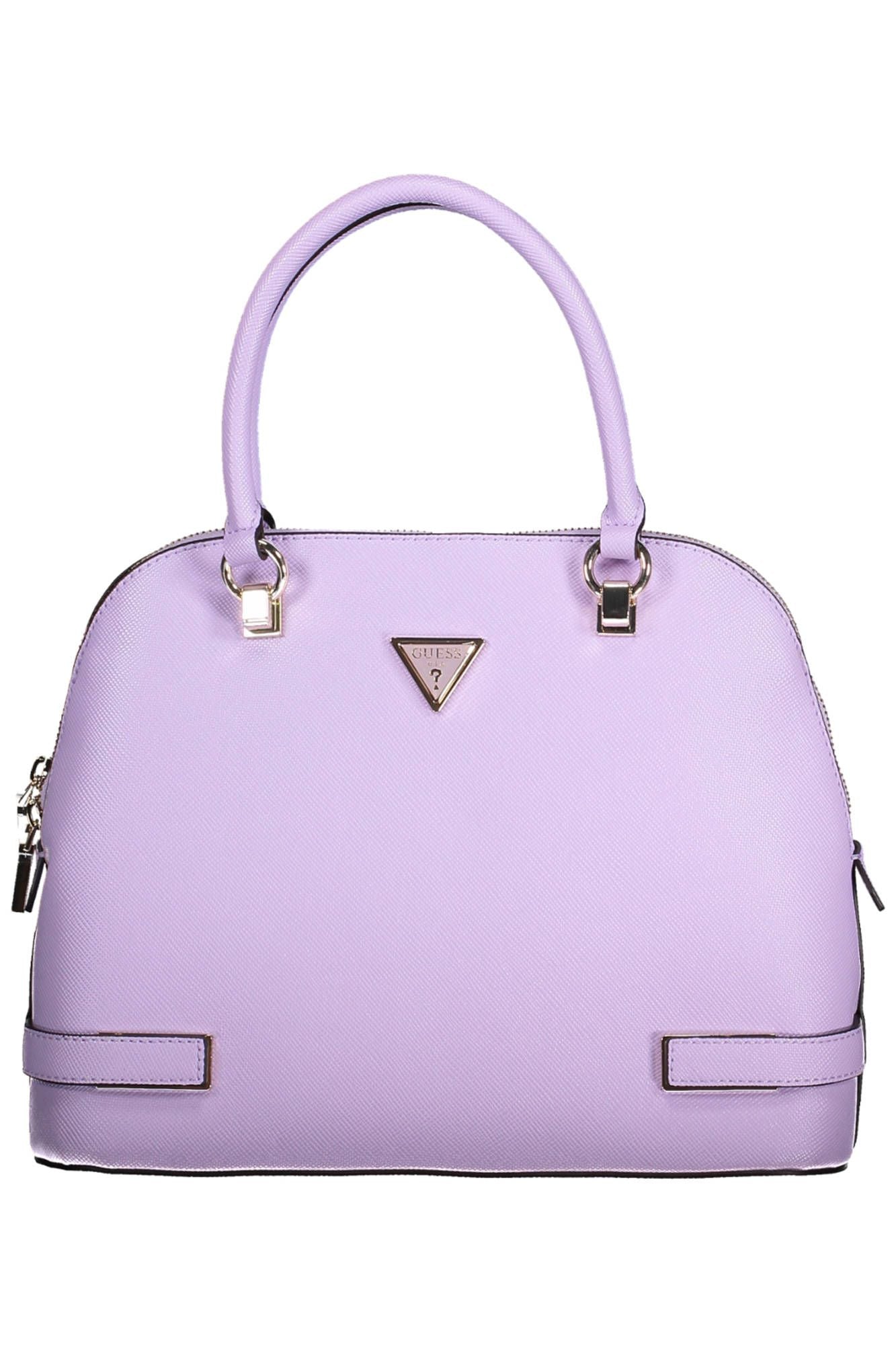 Purple Polyurethane Women Handbag