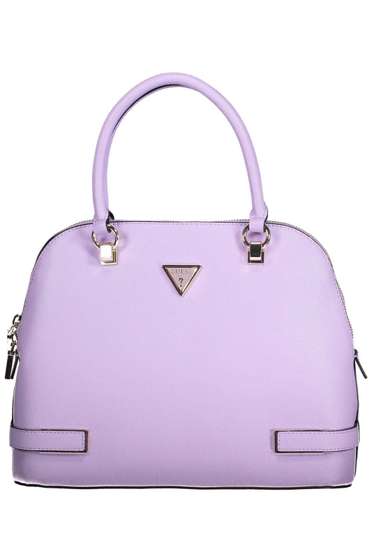 Purple Polyurethane Women Handbag
