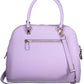 Purple Polyurethane Women Handbag