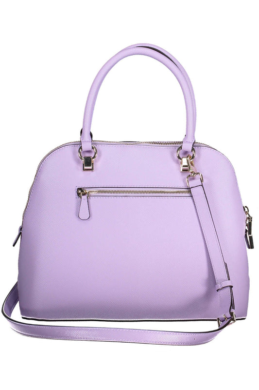 Purple Polyurethane Women Handbag
