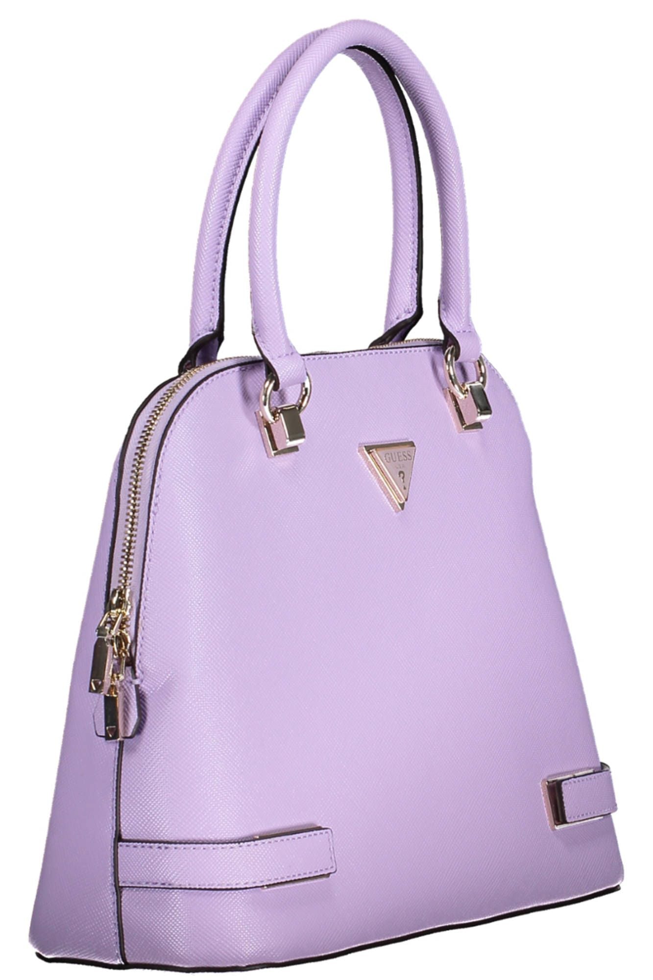 Purple Polyurethane Women Handbag