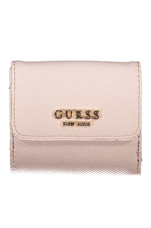 Pink Polyurethane Women Wallet