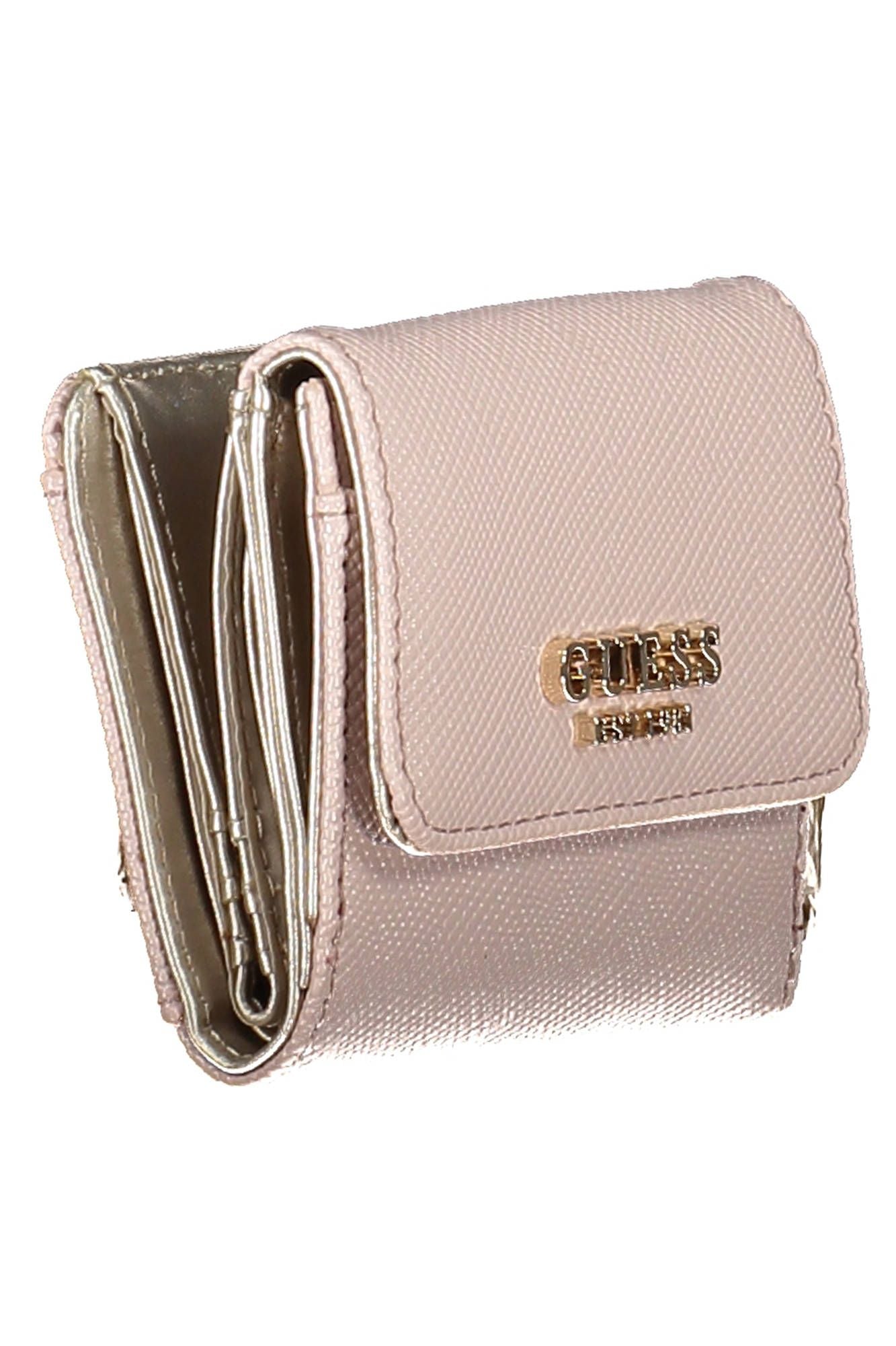 Pink Polyurethane Women Wallet