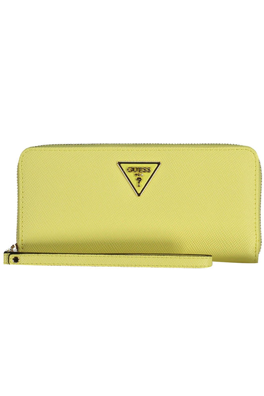Yellow Polyurethane Women Wallet