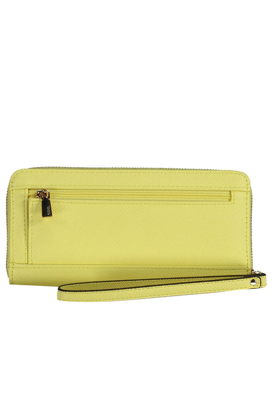 Yellow Polyurethane Women Wallet