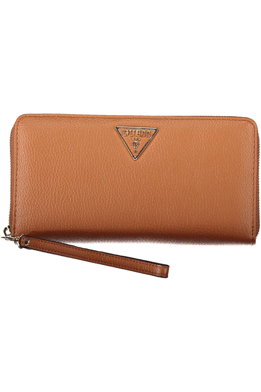 Brown Polyurethane Women Wallet