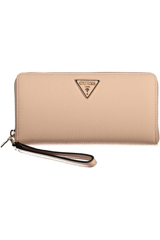 Pink Polyurethane Women Wallet