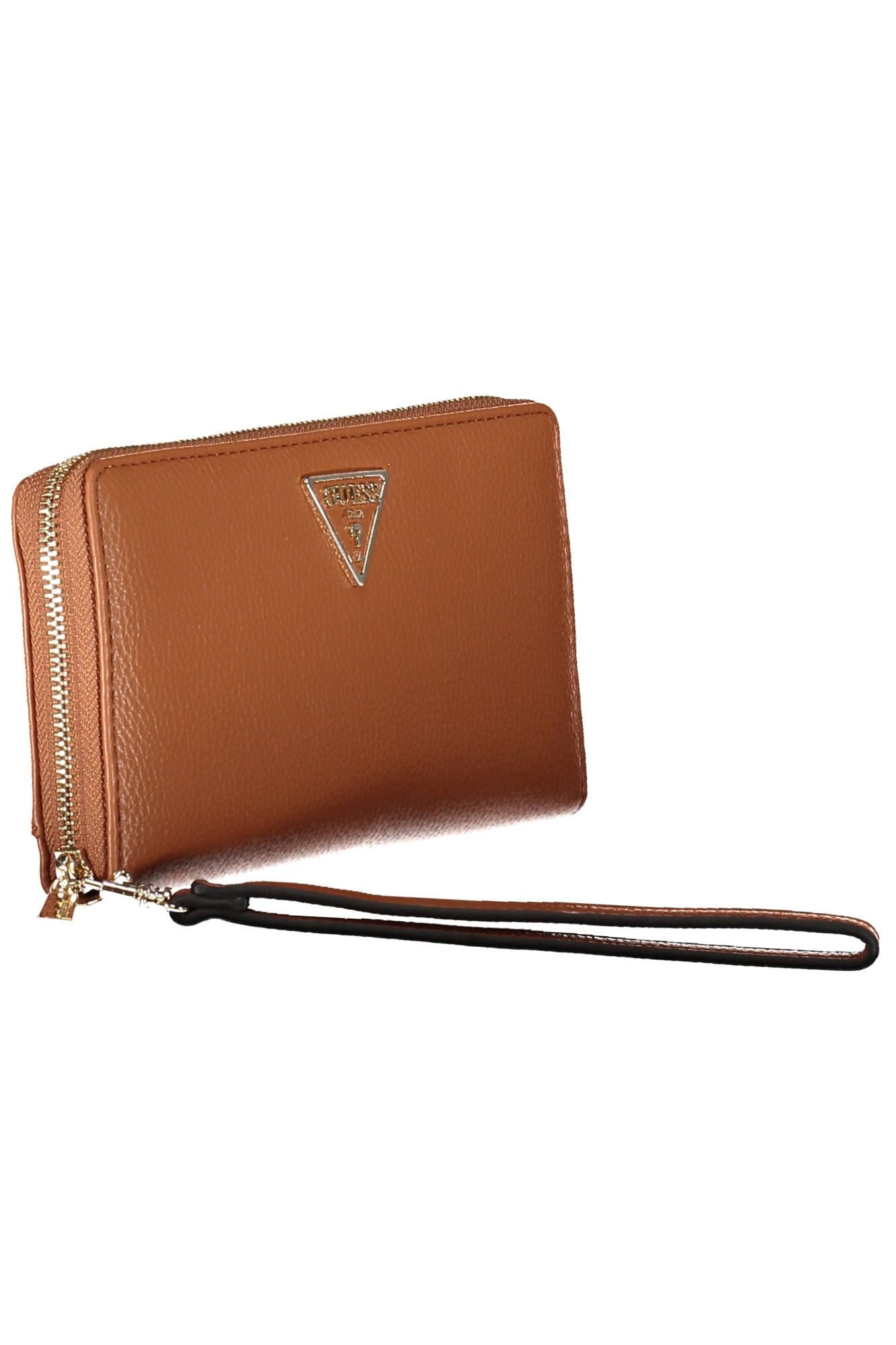 Brown Polyurethane Women Wallet