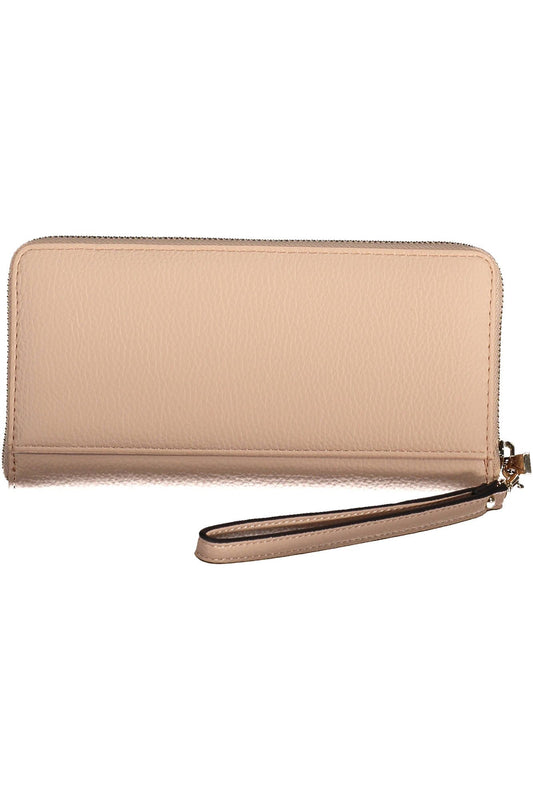 Pink Polyurethane Women Wallet