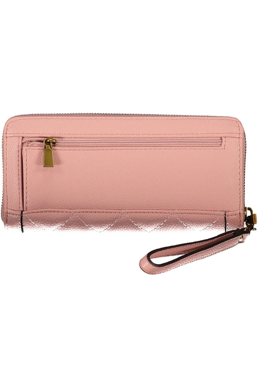 Pink Polyurethane Women Wallet