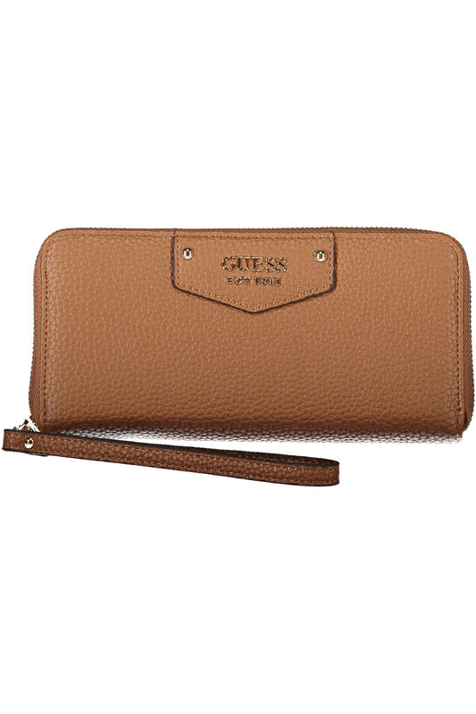 Brown Polyurethane Women Wallet