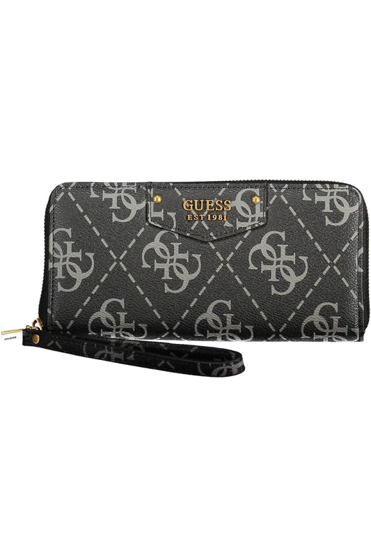 Black Polyurethane Women Wallet
