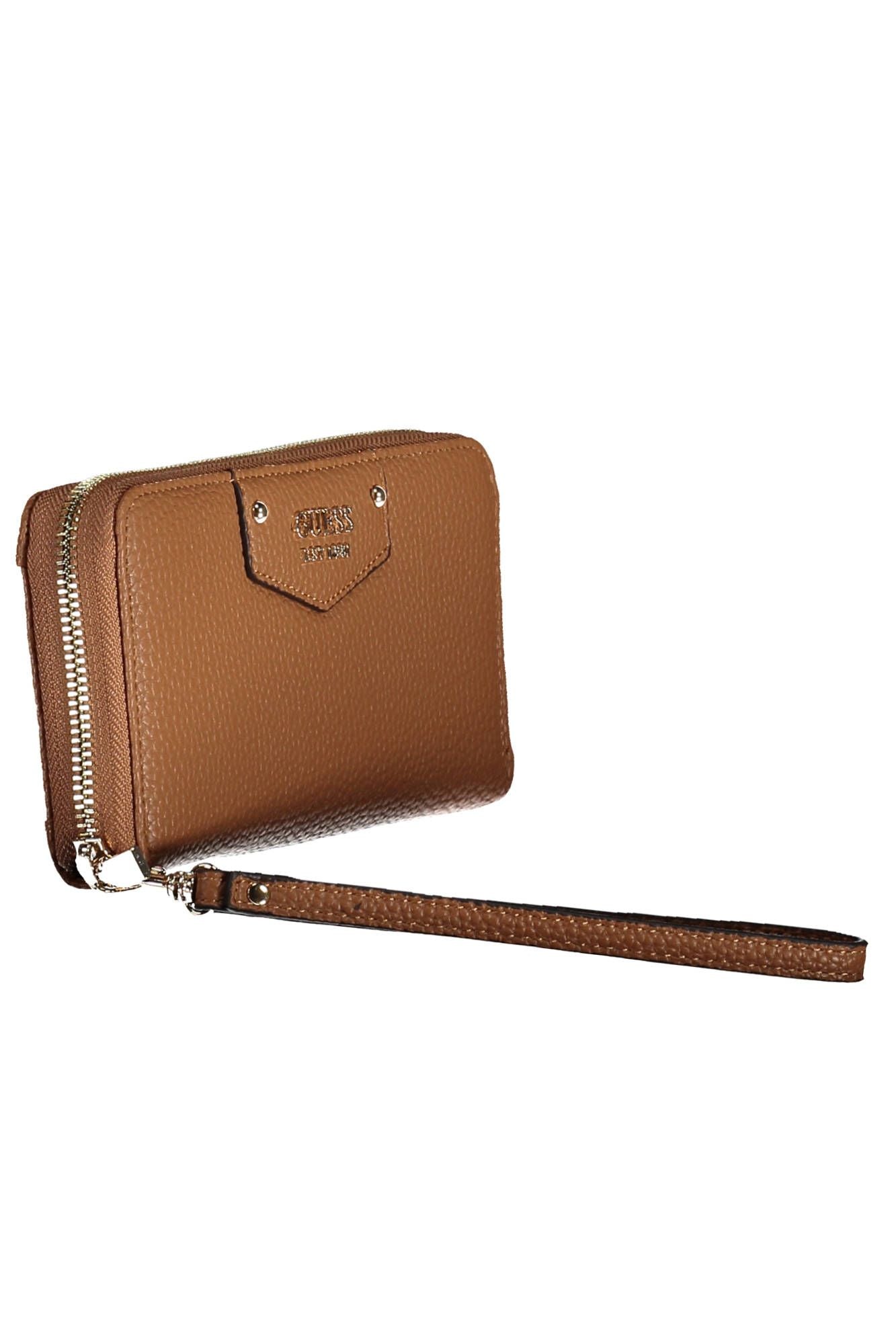 Brown Polyurethane Women Wallet